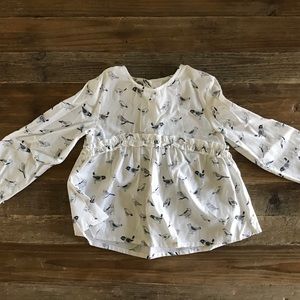 NWT Zara Kids Bird Shirt, 3-4 years